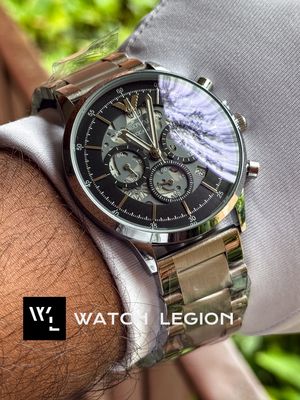 ARMANI NEW MECCANICO QUARTZ FULL SILVER BLACK DIAL_img_1