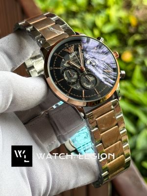 ARMANI NEW MECCANICO QUARTZ TWO TONE BLACK DIAL_img_0