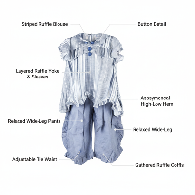 Baby Girls 2 Piece Summer Outfit Flutter Sleeve Top & Floral Palazzo Pants (0 to 2 Years)_img_5