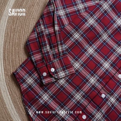Red Wine - Full Sleeve Pocket Less Check Shirt_img_3