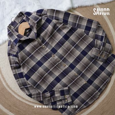 Cocoa Grid - Full Sleeve Pocket Less Check Shirt_img_1