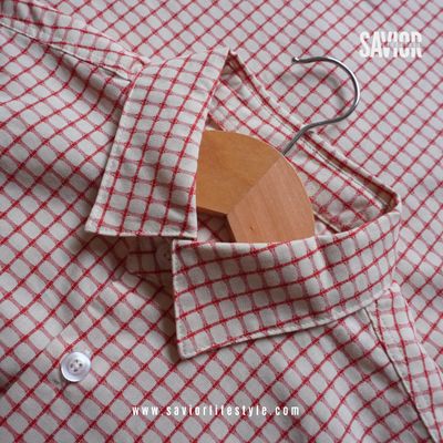 Cherry Grid - Full Sleeve Pocket Less Check Shirt