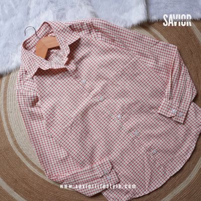 Cherry Grid - Full Sleeve Pocket Less Check Shirt_img_1