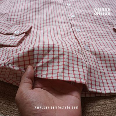 Cherry Grid - Full Sleeve Pocket Less Check Shirt_img_2