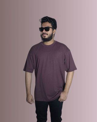 Solid (Expresso) Oversized Drop Shoulder T-shirt_img_0