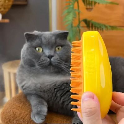 Mango-Shaped USB Charging Pet Furr Comb for Massage Silicone Steamer Brush - Dog&Cats_img_0