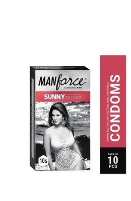 Manforce Sunny Edition Ribbed & Dotted Condoms - 10pcs Pack_img_1