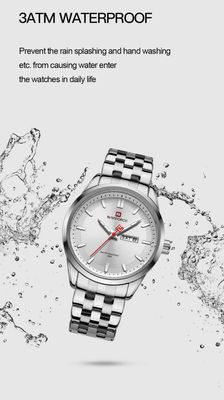 Naviforce 9203 Gents Chain Watch - White Dial- Silver Bezel- Silver Chain- TF Code NF605CM_img_8