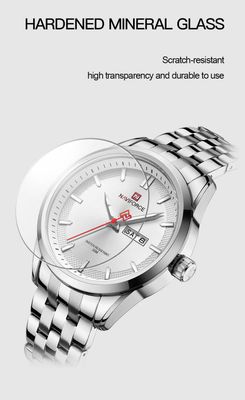 Naviforce 9203 Gents Chain Watch - White Dial- Silver Bezel- Silver Chain- TF Code NF605CM_img_9