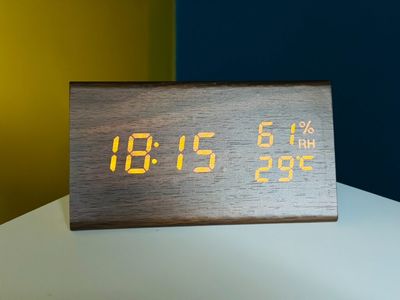 Wooden digital electronic alarm clock triangle wooden clock creative voice control LED can display temperature and humidity_img_3