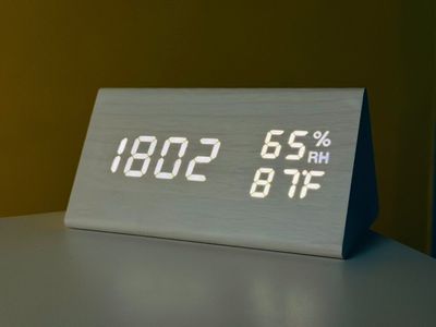Wooden digital electronic alarm clock triangle wooden clock creative voice control LED can display temperature and humidity_img_4