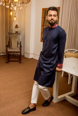 Men's Majestic Panjabi - Navy_img_1