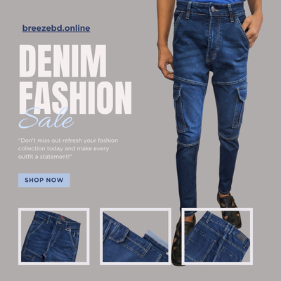 Premium Jeans Cargo (Deep Blue)