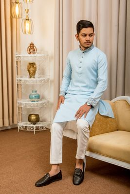 Men's Majestic Panjabi - Light Blue_img_1