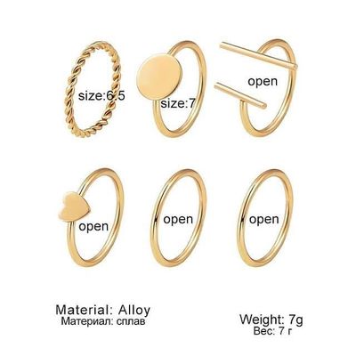 6 pieces golden ring set 💛_img_3