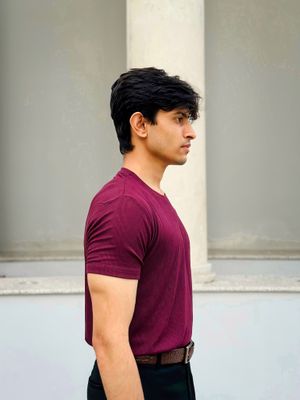 2x2 Ribbed Cotton-Viscose Solid Crew Tee X Marron_img_1