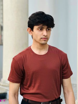 2x2 Ribbed Cotton-Viscose Solid Crew Tee Dark Red_img_0