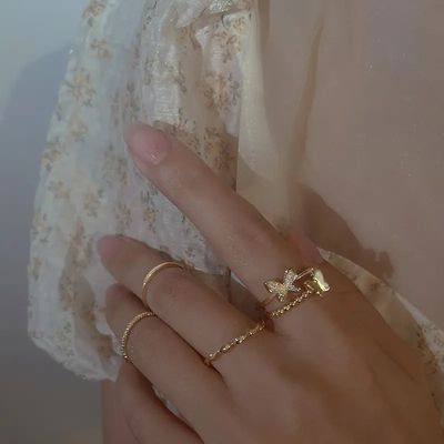 4 pieces butterfly ring set_img_1