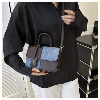 Splicing Texture hand bag👜🤎_img_0
