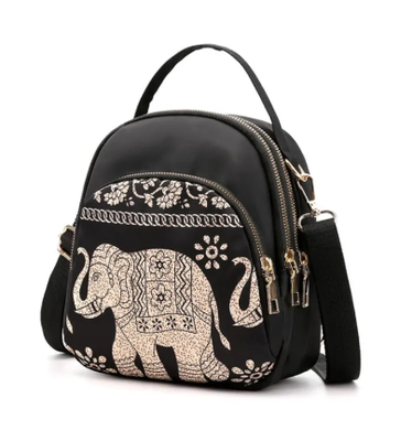 Trendy New Nylon Backpack For Women Multifunction Shoulder Crossbody Bag Leaf Printing Waterproof Rucksack Travel Lady Pack - Bag_img_3