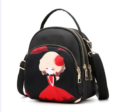 Trendy New Nylon Backpack For Women Multifunction Shoulder Crossbody Bag Leaf Printing Waterproof Rucksack Travel Lady Pack - Bag_img_4