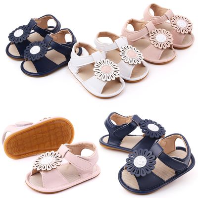 Baby Girls PU Leather Anti-Slip Sunflower Comfortable Sandals (6-18 months)_img_0