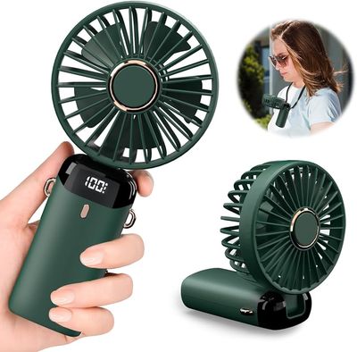 Portable Rechargeable Mini Fan with LED Digital Display – 3 Speed Modes, USB Powered, Phone Stand Feature_img_5