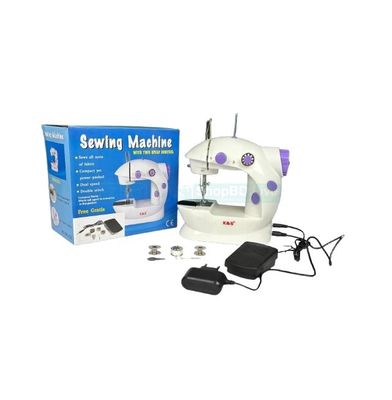 PP Materials Mini Sewing Machine | Dual Speed Portable Electric Pedal Machine with Double Threads | Price in BD_img_0