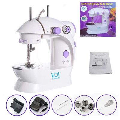 PP Materials Mini Sewing Machine | Dual Speed Portable Electric Pedal Machine with Double Threads | Price in BD_img_1