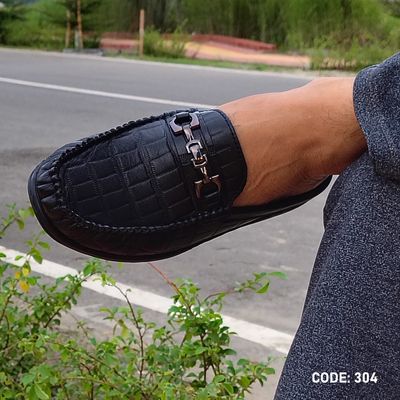 Cow Leather Crocodile Dice leather moccasin half-loafer for Men’s -B2_img_2