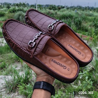 Cow Leather Crocodile Dice leather moccasin half-loafer for Men’s -B2_img_5