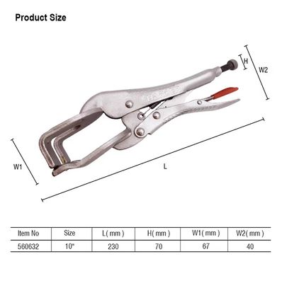 HARDEN 10" Welding Locking Pliers (Curved Jaw), Non-slip Handle Lock Grip, Curved Jaw Welding Locking Pliers; Model: 560632_img_5