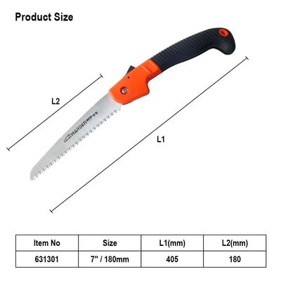 HARDEN 7" Foldable Saw, Soft TPR Handle, High quality fold small hand pruning saw, portable woodworking tree cutting wood for cutting trees; 631301_img_4