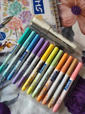 Doms Super Soft Tip Pastel Shades Brush Pen 14 Colors_img_3