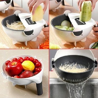 9 in 1 Magic Rotate Vegetable Cutter with Drain Basket, মাল্টি ফাংশনাল ভেজিটেবল কাটার_img_0
