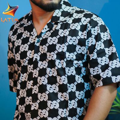 প্রিমিয়াম কোয়ালিটি ড্রপ সোল্ডার গুচি প্রিন্ট শার্ট।_img_0