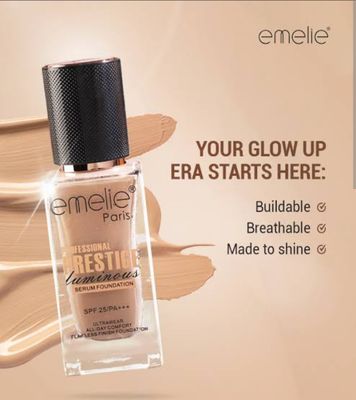 Emelie Professional Prestige Luminous Serum Foundation SPF 25/PA+++ Ultrawear All-Day Comfort Flawless Finish Foundation_img_4