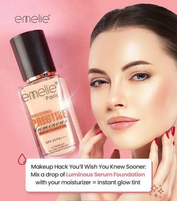 Emelie Professional Prestige Luminous Serum Foundation SPF 25/PA+++ Ultrawear All-Day Comfort Flawless Finish Foundation_img_1