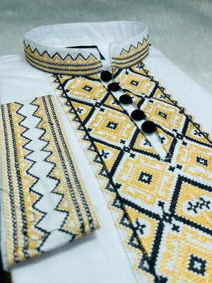 luxury embroidery  White panjabi Code LE-3_img_2