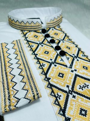 luxury embroidery  White panjabi Code LE-3_img_3