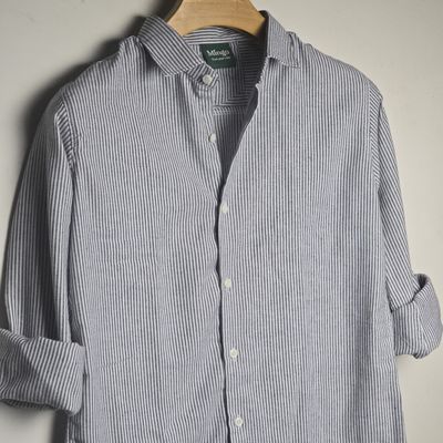 White Black Stripes - Full Sleeve Old Money Shirt_img_0
