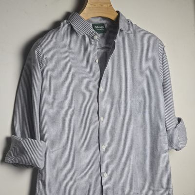 White Black Stripes - Full Sleeve Old Money Shirt_img_1