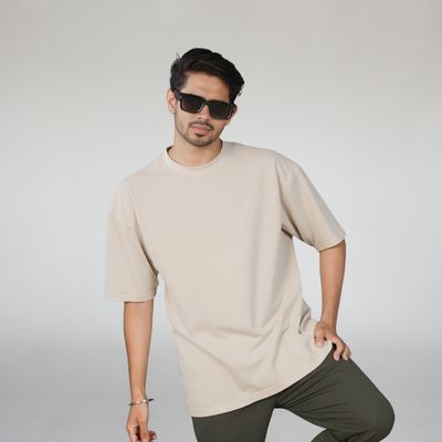 Solid Biscuit Oversized Tshirt_img_0