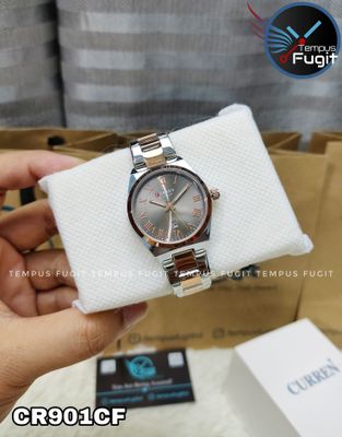 Curren 9095 Ladies Chain Watch- Grey Dial- Rose Golden Bezel- Silver+Rose Golden Chain- TF Code CR901CF_img_0