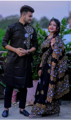 Saree & Panjabi Combo Dress for Couple_img_2