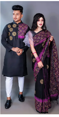 Saree & Panjabi Combo Dress for Couple_img_3