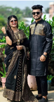 Saree & Panjabi Combo Dress for Couple_img_6