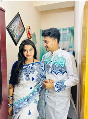 Saree & Panjabi Combo Dress for Couple_img_8