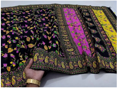 Fashionable New Design Multicolor White Skin Print Sari - Gorgeous Design Saree For Women - Half Silk Tangail Tat Saree - Perfect for All Occasions_img_6