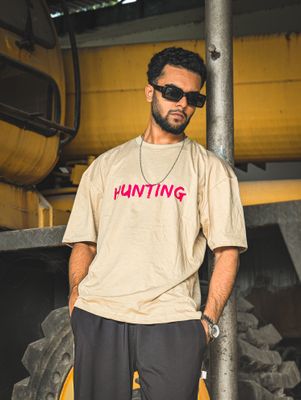 Hunting //unisex // Brown Oversized t-shirt